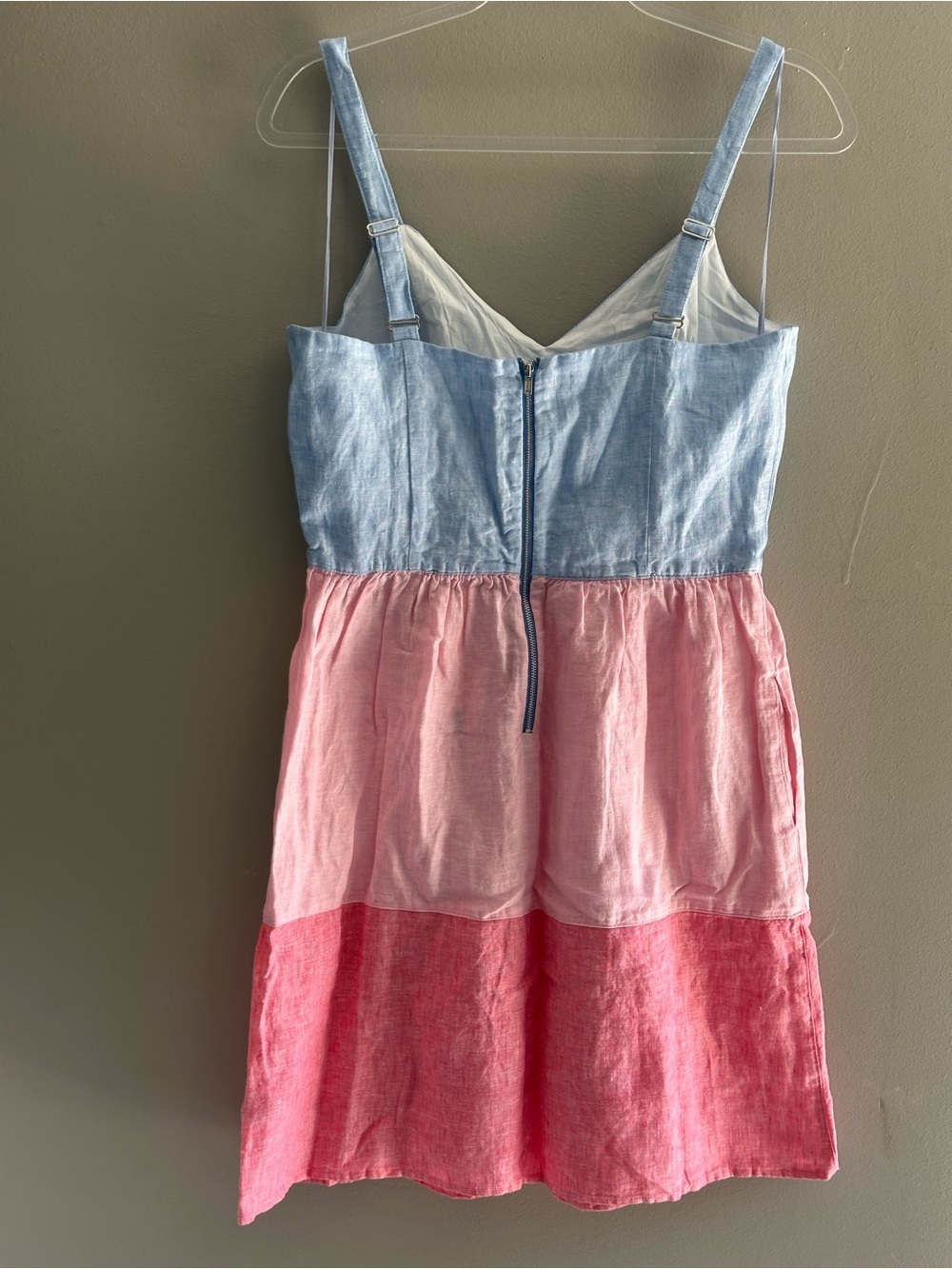 C&C California Light Blue Bodice with Pink Tiered Sundress - Picture 4 of 9